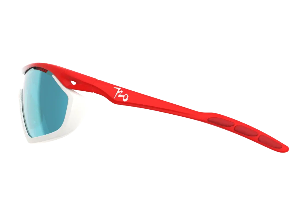 Спортивные очки 720armour Analog Pro / Matte Dark Grey Blue / Matte Neon Red Orange / Matte White Gasket / Smoke Full Blue White Lens