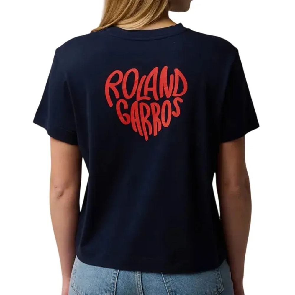Женская теннисная футболка Roland Garros Heart Heritage - navy blue