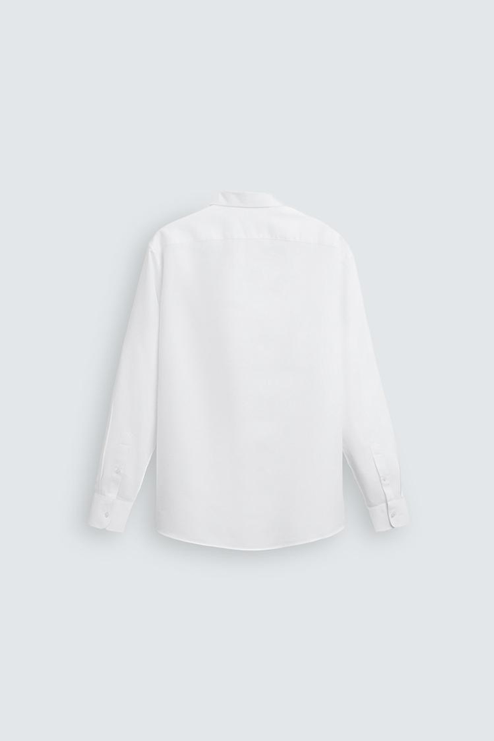 ZARA РУБАШКА ИЗ РЕЛЬЕФНОЙ ТКАНИ EASY CARE, БЕЛЫЙ