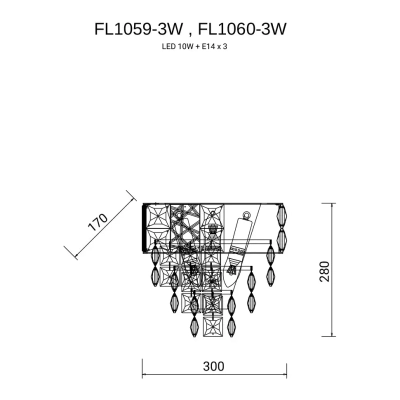 Бра Majeste Chrome FL1059-3W, E14х3