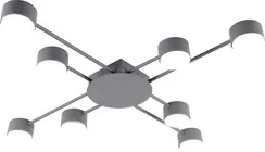 Люстра потолочная Rilon GX3734-8 GREY, 8×15 Вт, серая