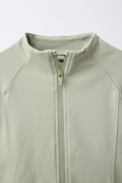 ZARA ТОЛСТОВКА В СПОРТИВНОМ СТИЛЕ, ЗЕЛЕНОВАТЫЙ