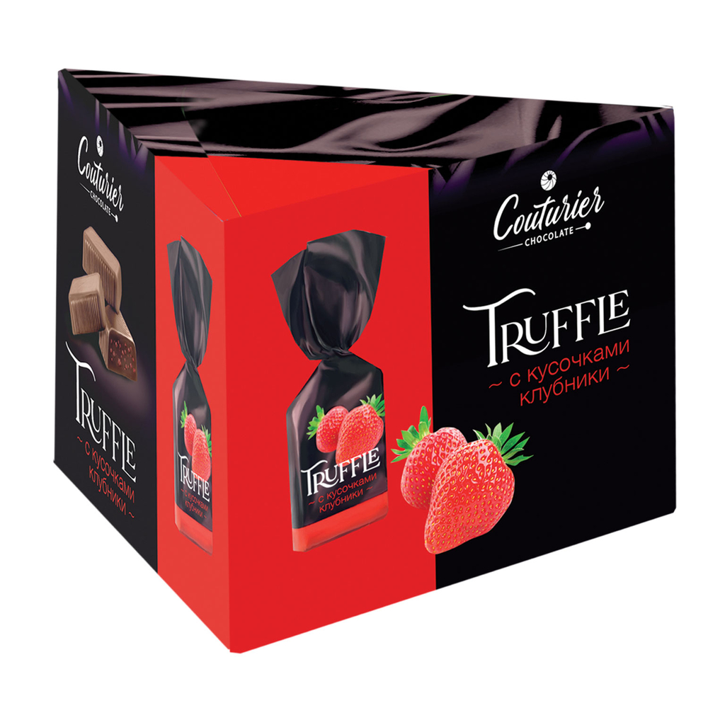 Шоколадные конфеты Truff-le с кусочками клубники 125 гр*8 шт