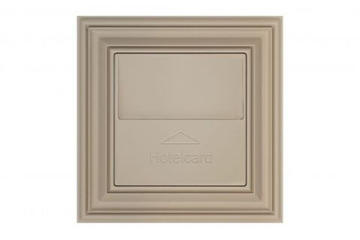 Выключатель карточный двухполюсный с LED подсветкой, кремовый матовый, Classic