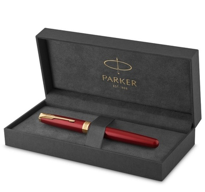 Перьевая ручка Parker Sonnet Red GT Intense 1931473, перо: F, цвет чернил: black, в подарочной упаковке
