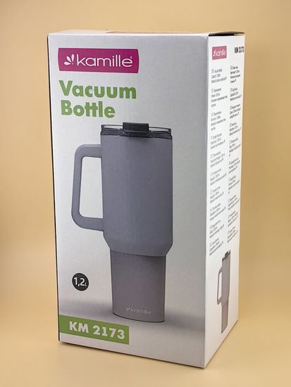Термокружка 1,2 л. из нержавеющей стали Kamille KM 2173 с трубочкой