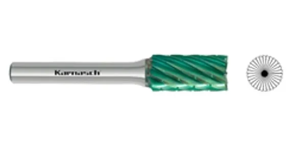 Борфреза твердосплавная Karnasch форма D, 6х4,8х6х50 мм, насечка HP-3 PRO, покрытие Green-Tec, арт. 11.6093-010