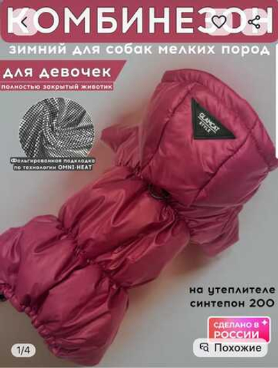 Зимний комбинезон с капюшоном (девочка) малиновый