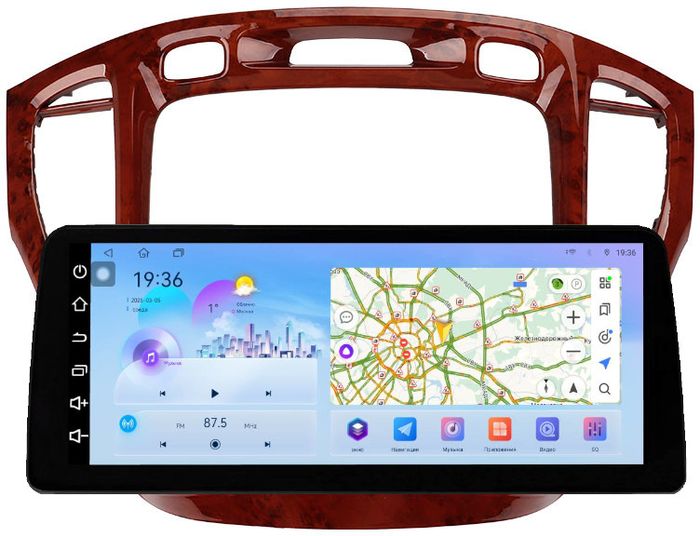Магнитола для Toyota Highlander 1 XU20 / Kluger / 2000-2007 - FarCar монитор 12.3" 2K QLED на Android 14, Быстрая, CarPlay, 4G SIM-слот