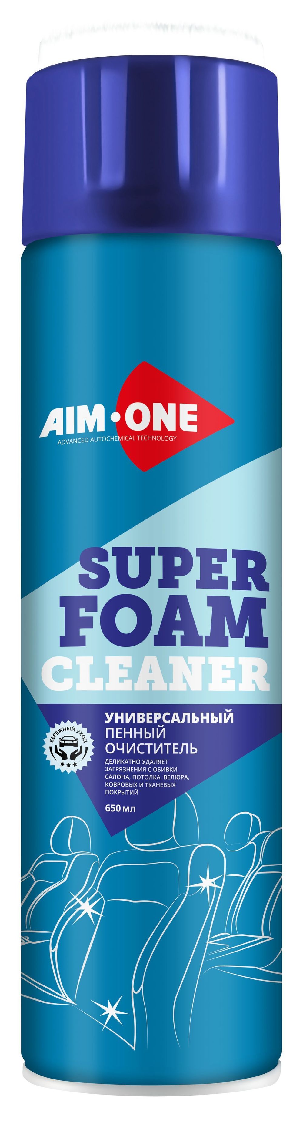 Универсальный пенный очиститель AIM-ONE 650 мл (аэрозоль). SUPER FOAM CLEANER 650ML AC-2100