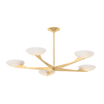 Corbett Malachite Chandelier, 132 cm, Vintage Gold Leaf