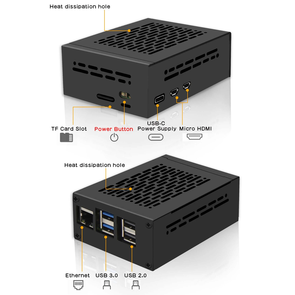 Корпус Raspberry pi 5 P580, для X1002