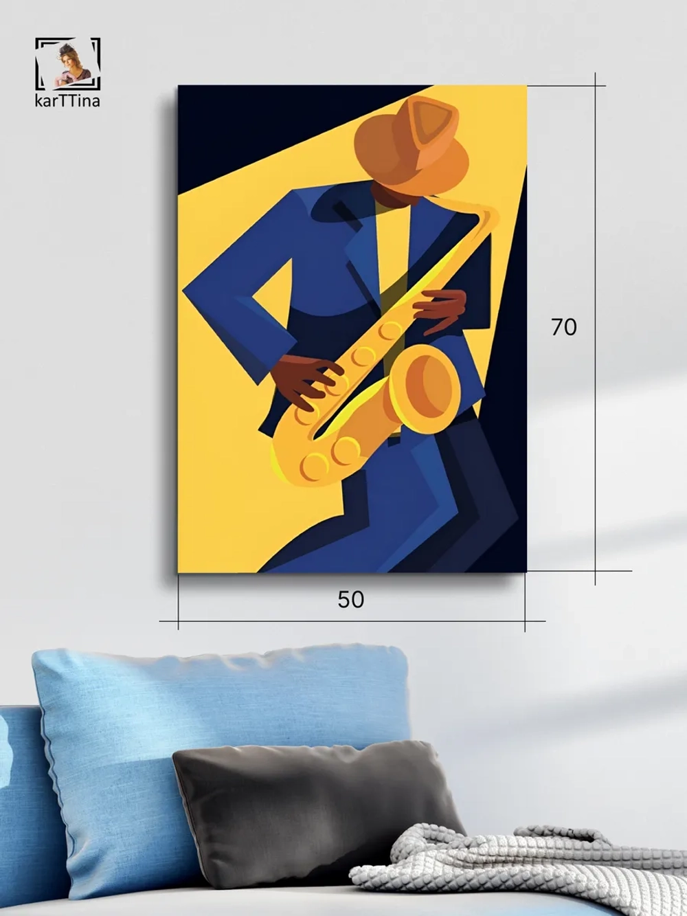 Картина Наклоненная мелодия модульная 50x70см 1шт.