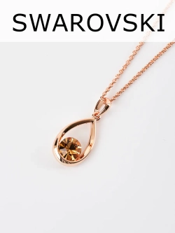Кулон-капля Белла с кристаллом Swarovski шампань