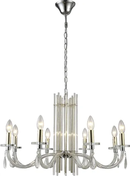 Подвесная люстра AURELIO AURELIO SP8 GOLD+CHROME/TRANSPARENT Crystal Lux