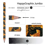 Карандаш ч/г 3,5мм. 4В супер мягкий "HappyGraphix Леопард" (BrunoVisconti)
