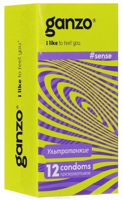 Презервативы GANZO SENSE No12 Ультратонкие, 12 шт. (Цвет: прозрачный)