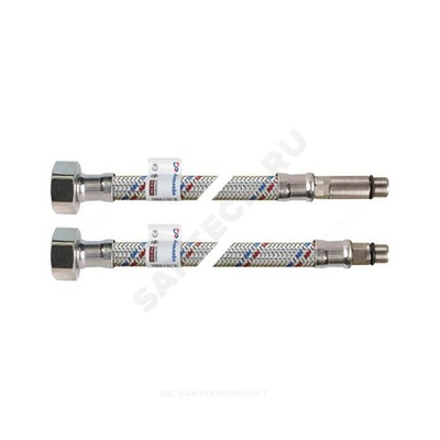 Подводка гибкая для смесителя нержавеющая оплетка М10-1/2" г-ш L=0.4м пара AQUALINE 01441