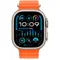 Часы Apple Watch Ultra 2, 2024, 49 мм, титан натурального цвета, ремешок Ocean оранжевого цвета