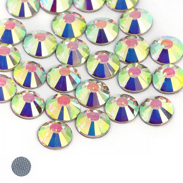 Стразы термоклеевые SS12 (3,0-3,2мм) цв. Crystal AB уп.288 шт