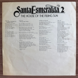 Виниловая пластинка Santa Esmeralda 2 ‎– The House Of The Rising Sun LP