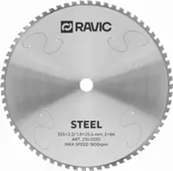 Диск пильный TCT по стали и сэндвич-панелям Ravic, 255×25,4 мм, Z=72, арт. 210.0008