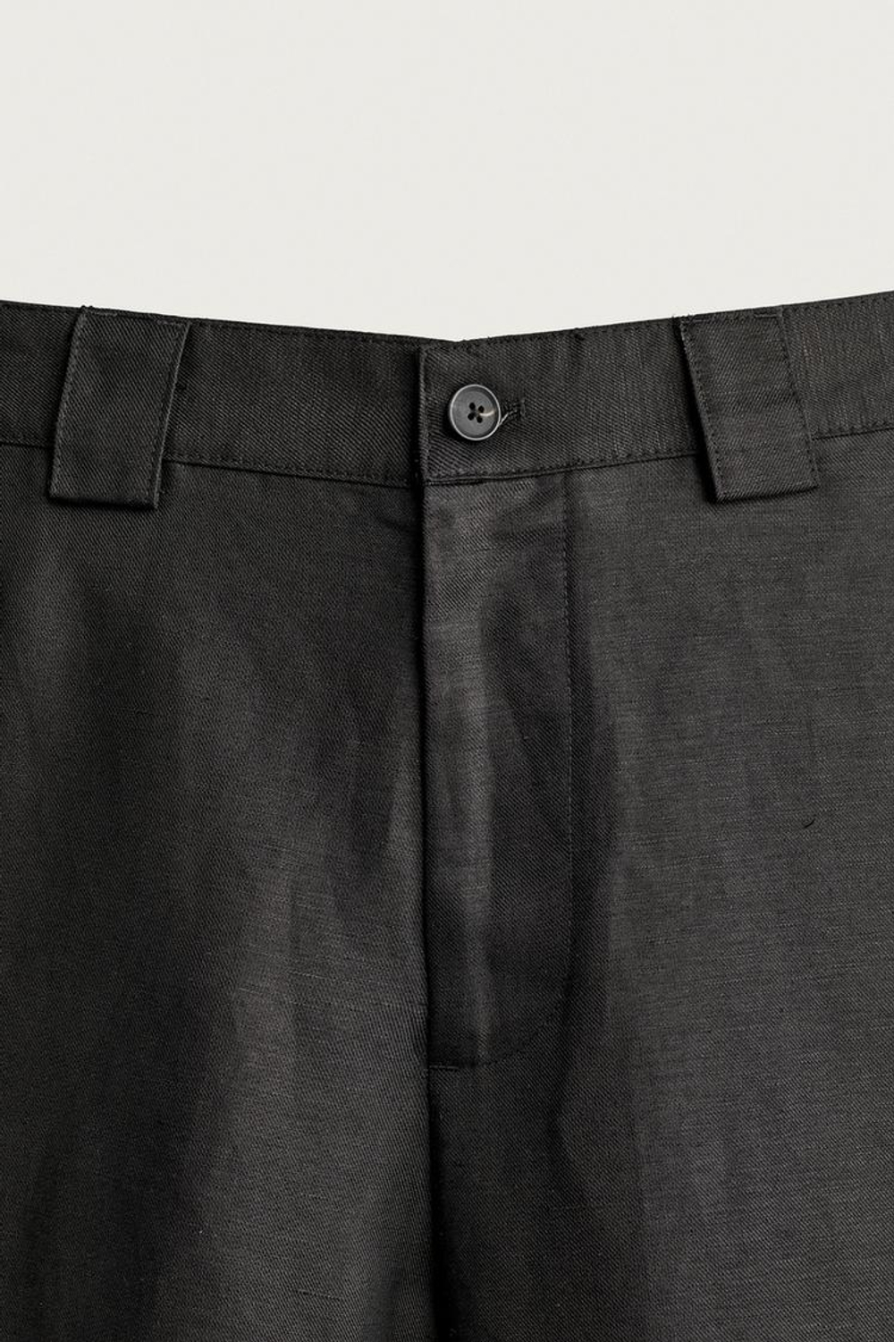 ZARA БРЮКИ RELAXED FIT ИЗ ЛЬНА И ВИСКОЗЫ, ЧЕРНЫЙ