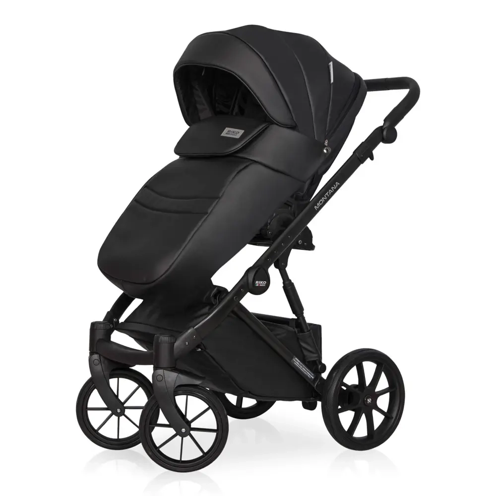 Коляска 2 в 1 Riko Basic Montana Ecco цвет 12 Black (черный)