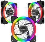 Комплект из 3 вентиляторов Alseye CRLS-300DS, 120мм, 5-pin, белый-черный/ARGB, 700-1500rpm, 62CFM, 30дБ, контроллер, пульт ДУ, антивибропрокладки, 2 ленты (AS.11.0014)