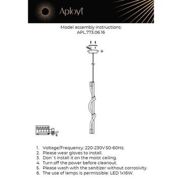 Светильник подвесной LED 16W 3000K APL.773.06.16 чёрный Sindrillon Aployt