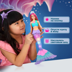 Кукла подвижная Barbie Mermaid светящаяся Русалка