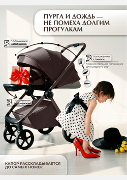 Sweet Baby Коляска 2 в 1 SBL Elegante Therma Chocolate Brown
