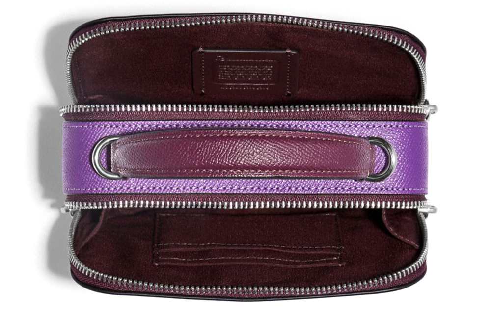 COACH Disney Collaboration BOX CROSSBODY Cow Split Leather Clutch Women"s Dark Purple