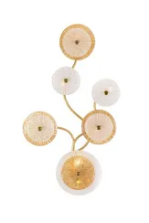 Светильник настенный светодиодный NewRgy W2895A/7 SPRAY PAINT BRASS+CLEAR+AMBER, 7×15 Вт, латунный и янтарный