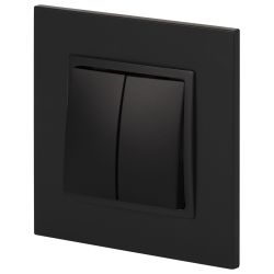 Переключатель ЭРА Elegance 14-1106-05 двойной 10АХ-250В IP20 антрацит | Эра Elegance