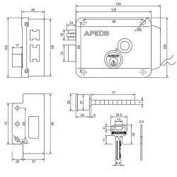 Замок электромеханический APECS ERL-2369.1-INOX-L нержавейка