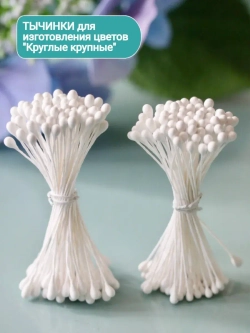 Тычинки круглые белые  крупные (2 пучка)