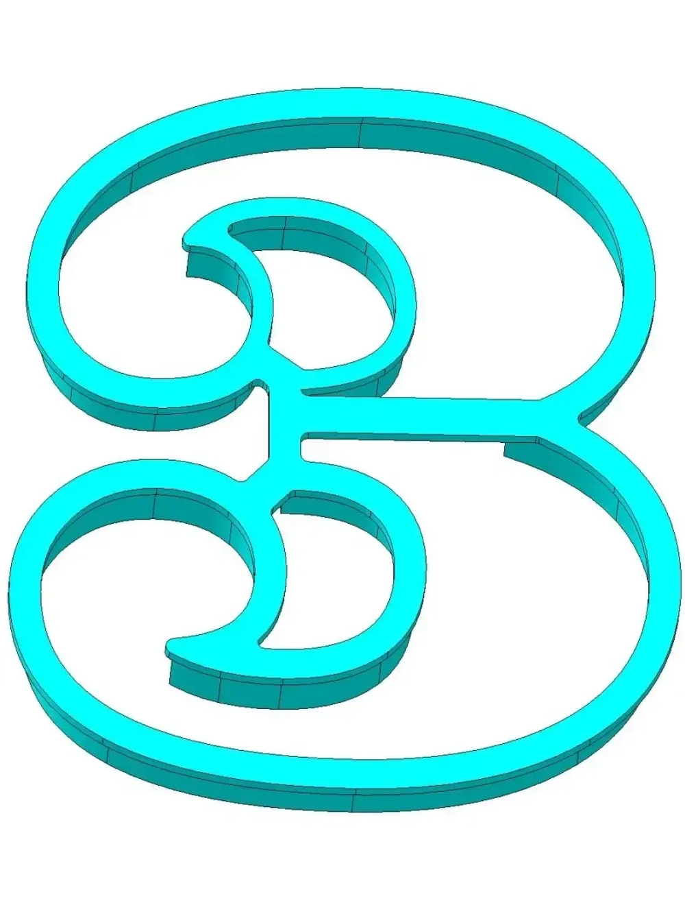 Вырубка для пряника цифра 9 см /три/формочка для пряника