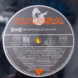 Винтажная виниловая пластинка LP Сборник Диско, Die Grossen 20 Top Hits (Германия 1976) (Boney M., Gilla и др)