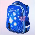Ранец BRAUBERG PREMIUM, 2 отделения, с брелком, "Sweet dreams", СВЕТЯЩИЙСЯ, 38х29х16 см, 270593