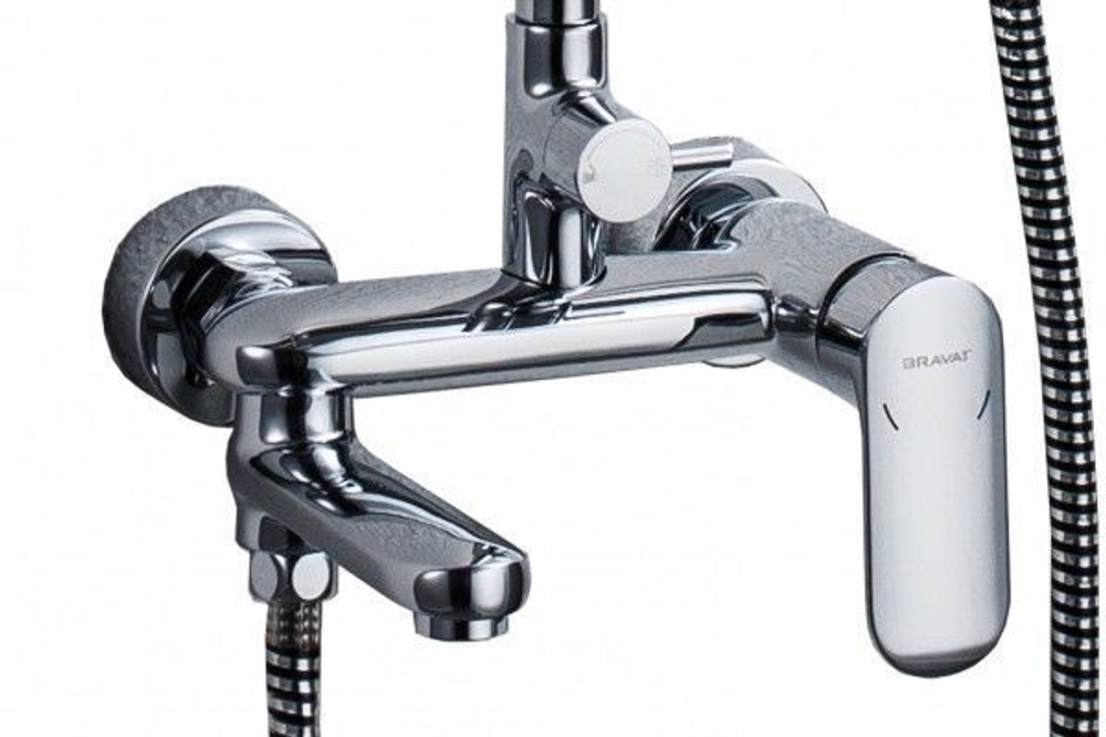 ДУШЕВАЯ КОЛОННА СО СМЕСИТЕЛЕМ ДЛЯ ВАННЫ И ДУША С ПОВОРОТНЫМ ИЗЛИВОМ BRAVAT OPAL F6125183CP-A-RUS