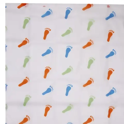Штора для ванной PVC 170*180"Следы» 10 колец