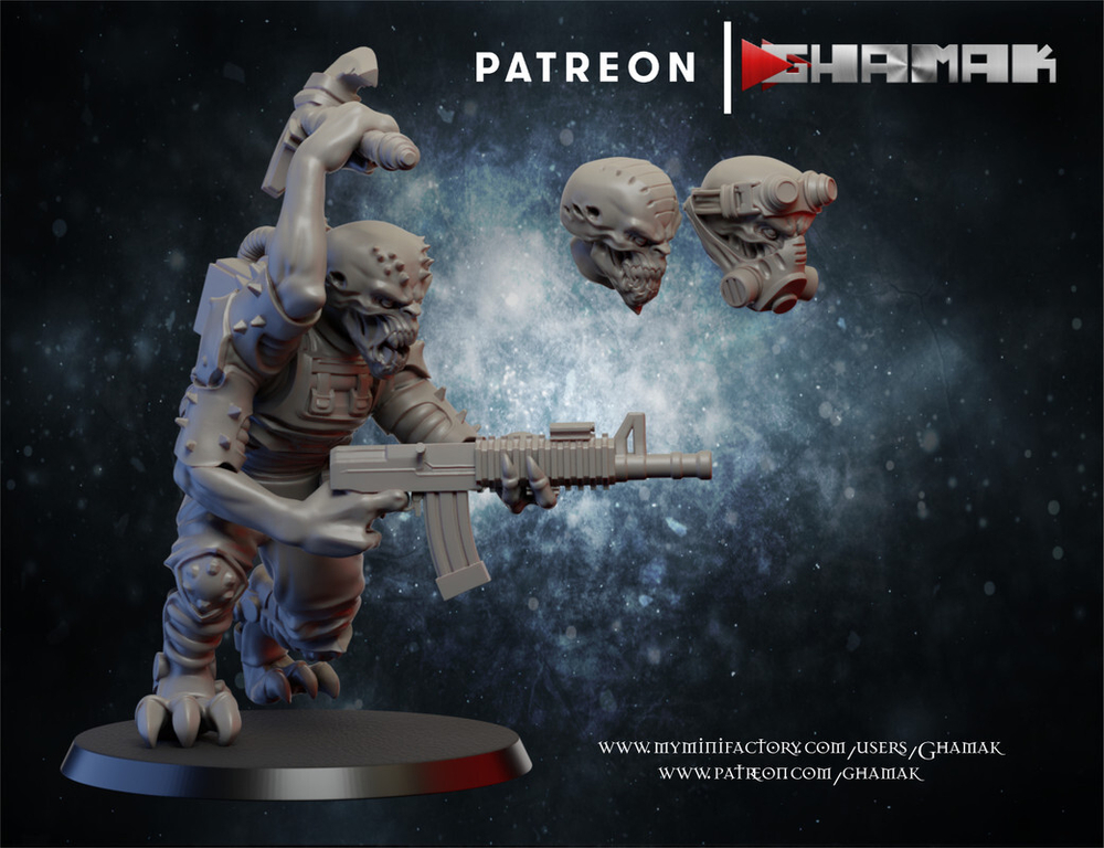 Genestealer Cults Acolyte Hybrids Гибрид №4 миниатюра для dnd, днд, pathfinder, фентези, Настольная игра, НРИ, Варгейм, РПГ