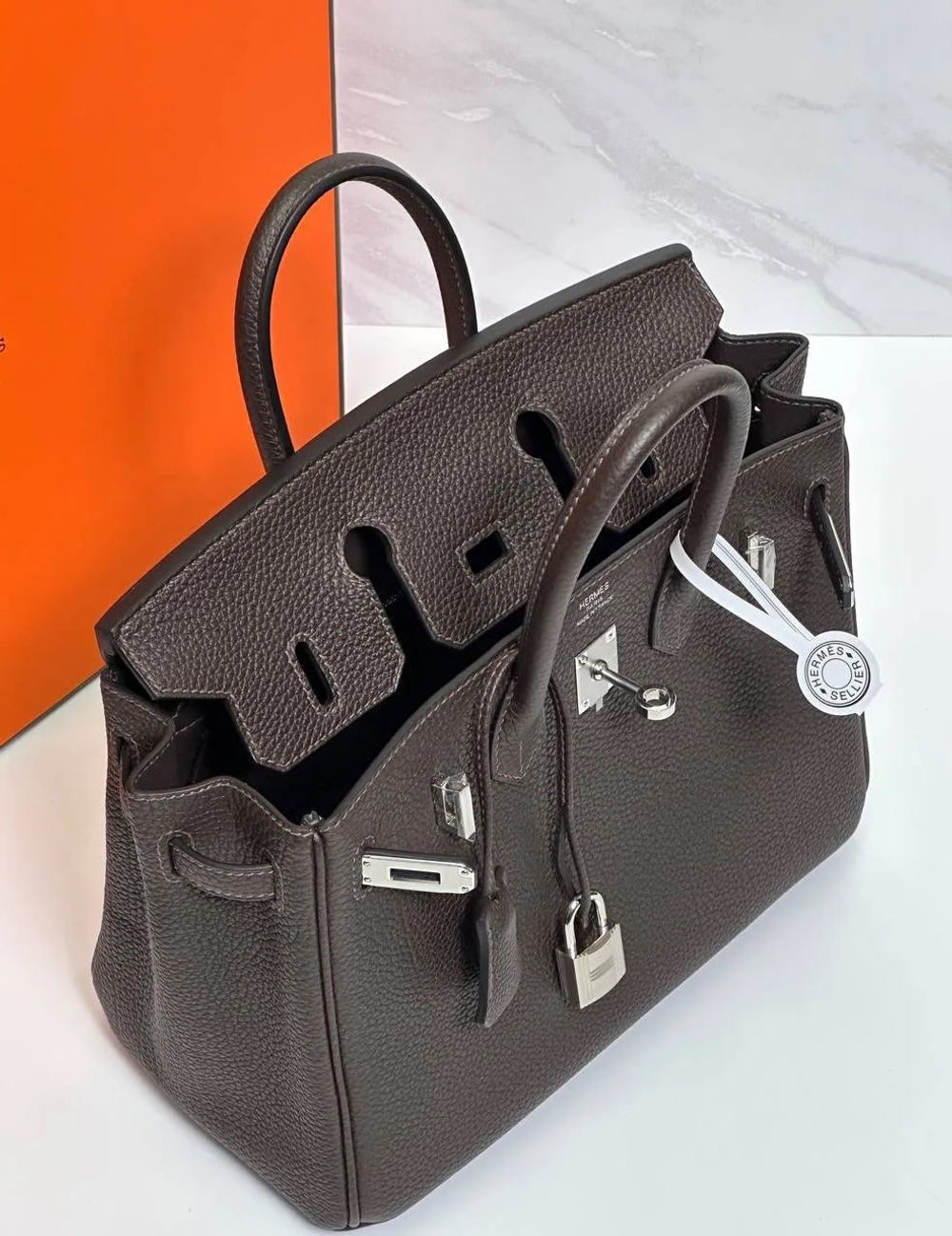 Сумка Hermes Birkin 25 и 30 цвета черный шоколад