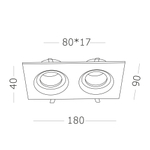 Светильник встраиваемый GU10 2х50W