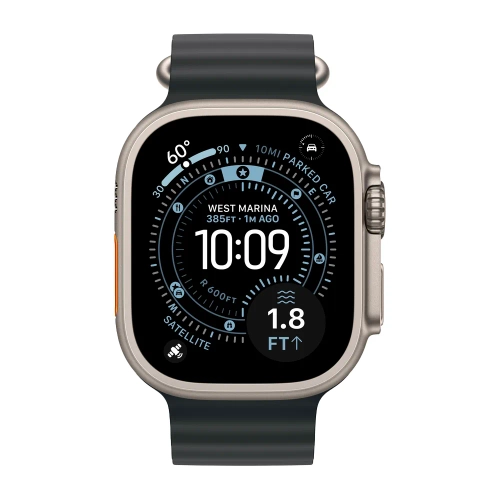 Умные часы Apple Watch Ultra 3 (2025) GPS + Cellular, 49mm, Natural Titanium Case with Black Ocean Band