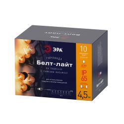 Гирлянда ЭРА ERABL-FIL1 светодиодная новогодняя нить уличная на подвесах 4,5 м теплый белый 10 LED | Профессиональное праздничное и новогоднее освещение
