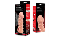 Насадка на фаллос с шариками и отверстием для мошонки COCK SLEEVE CS.010 Large