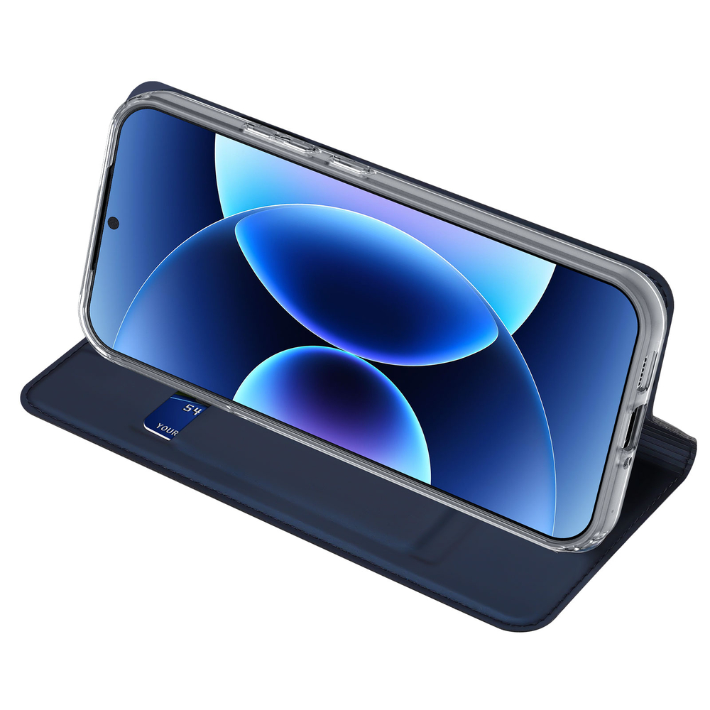 Чехол книжка из PU кожи синего цвета для Xiaomi 17 Pro Max, серия Skin Pro Series от Dux Ducis