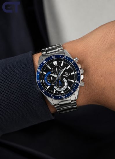 CASIO EFV-620D-1A2VUDF EDIFICE мужские наручные часы — стальной хронограф с черным циферблатом